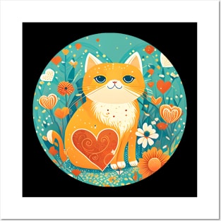 You're The Cat Meow Of My Heart - Cat In The Garden Posters and Art